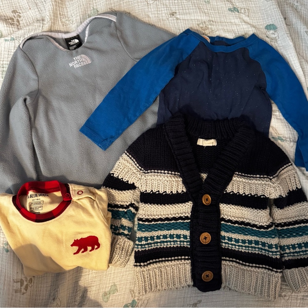 Cozy Bundle with North Face, Peek Kids, Joe Fresh and the little blue house.